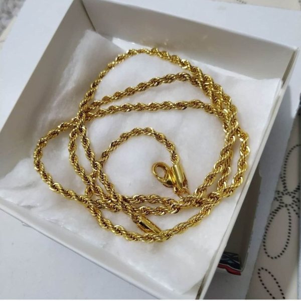 burgu zincir kolye altın kaplamalı 60cm