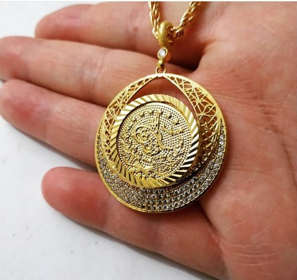 altın kaplamalı tuğralı kolye